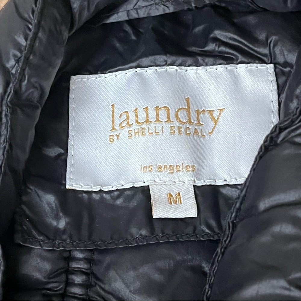 Laundry by Shelli Segal Moto Biker Jacket Black Puffer Goth Grunge Rock Emo M - Picture 9 of 11